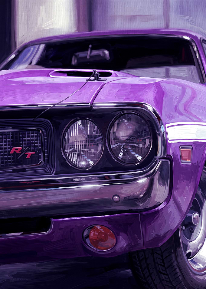 Purple Dodge Challenger R/T Painting