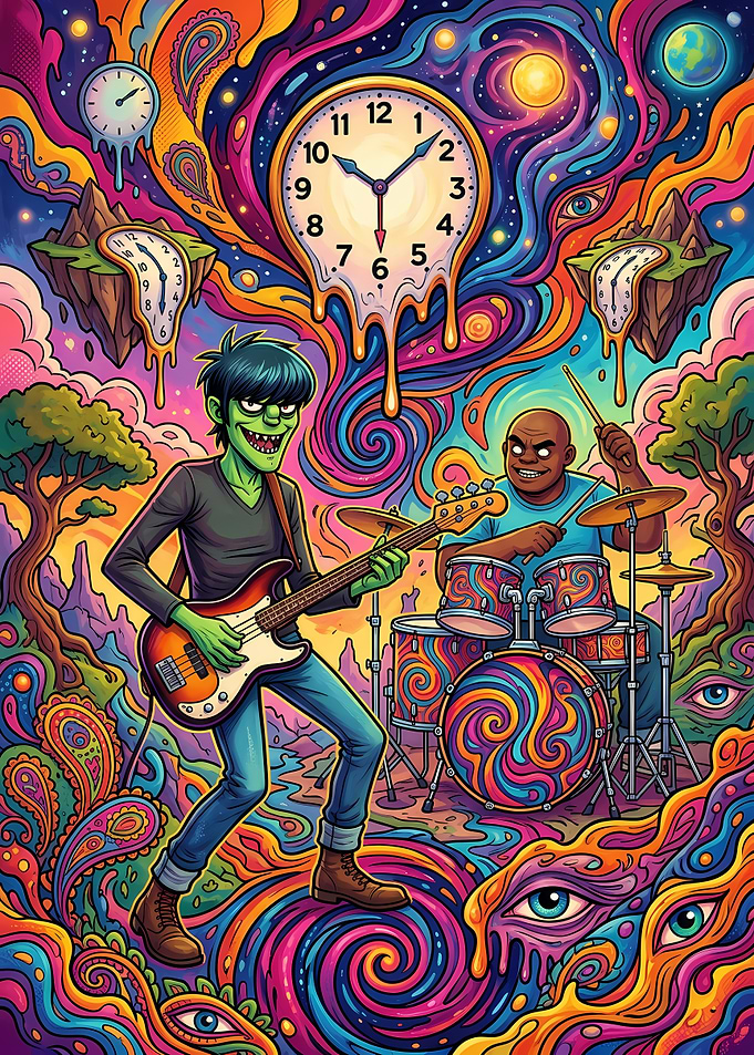 Gorillaz Psychedelic Music Art