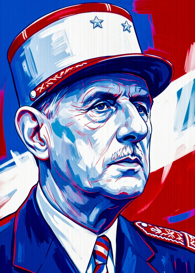 Charles de Gaulle Pop Art Portrait