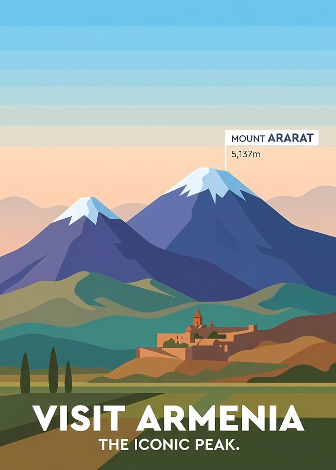 Visit Armenia Mount Ararat Travel Poster