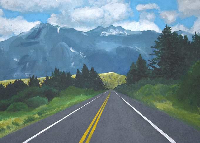 Mountain Road Landscape Painting
