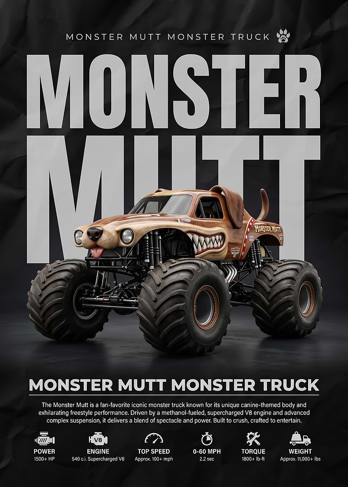Monster Mutt Monster Truck Poster