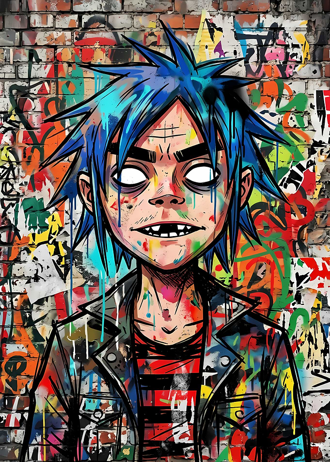 2D Gorillaz Graffiti Portrait
