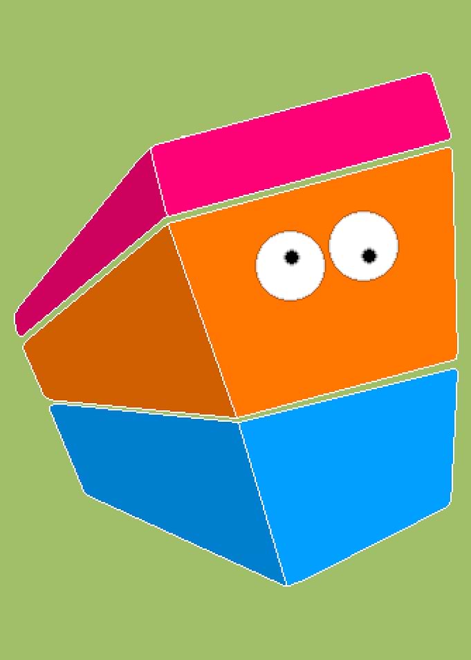 Colorful Geometric Cartoon Character