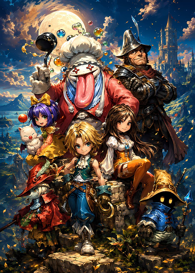 Final Fantasy IX Character Ensemble Art