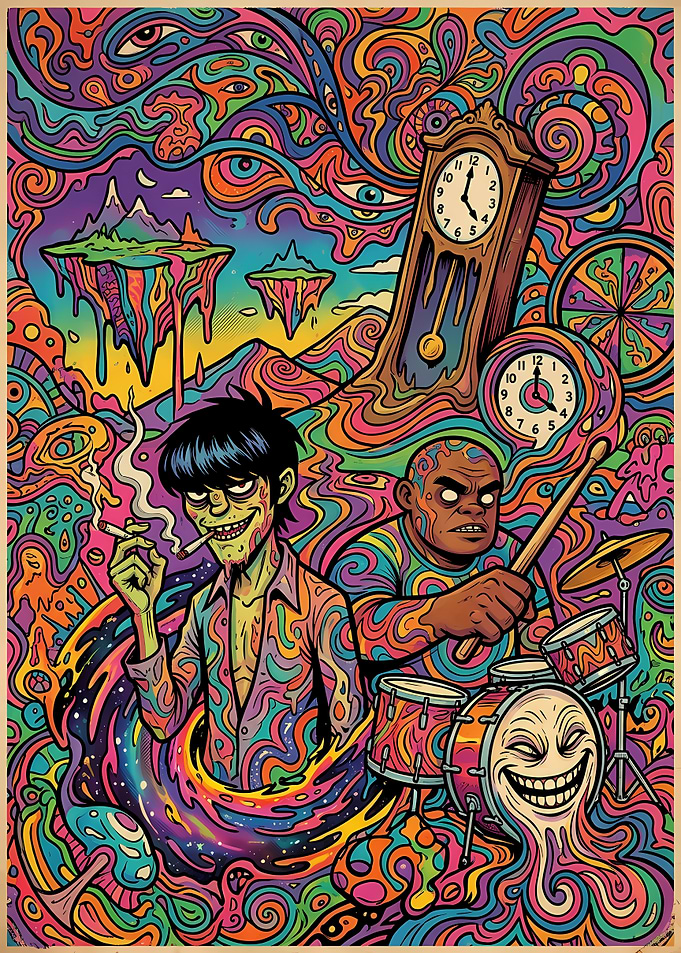 Gorillaz Psychedelic Surrealist Art Poster