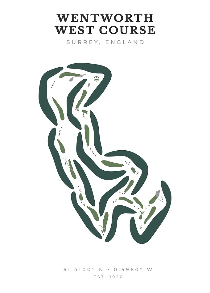 Wentworth West Course Golf Map