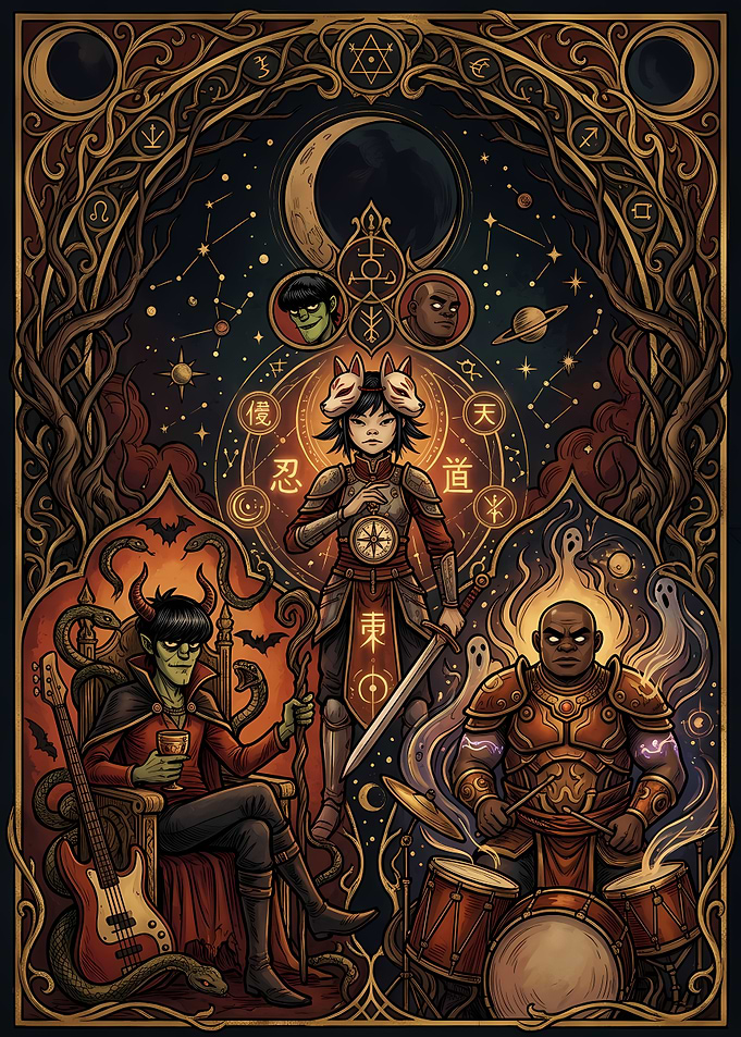 Gorillaz Fantasy Style Illustration