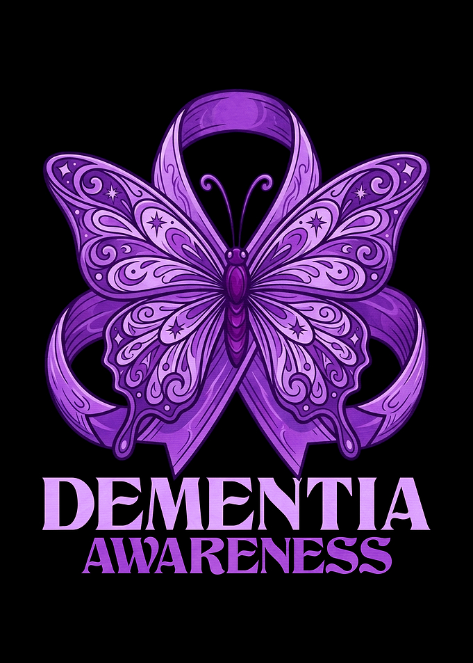 Dementia Awareness Purple Butterfly Ribbon