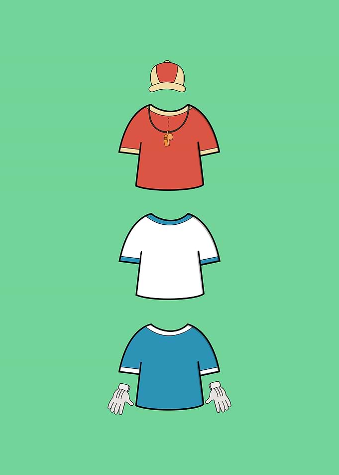 Minimalist Soccer Team Kits Lineup Outfit Coach Player Goalie