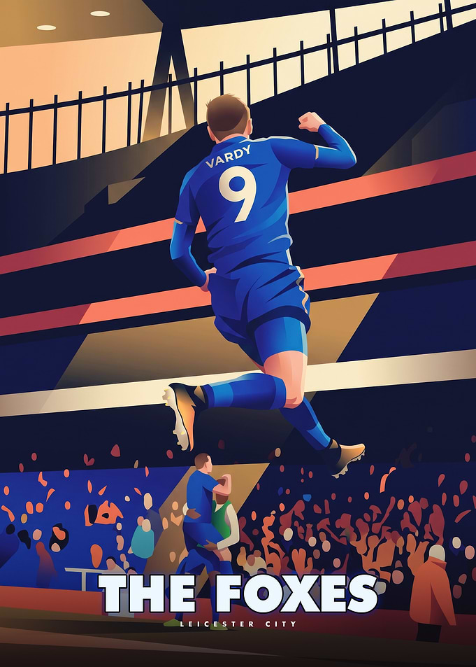 Jamie Vardy Leicester City Poster