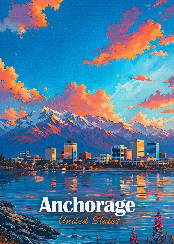 Anchorage Alaska Travel Poster