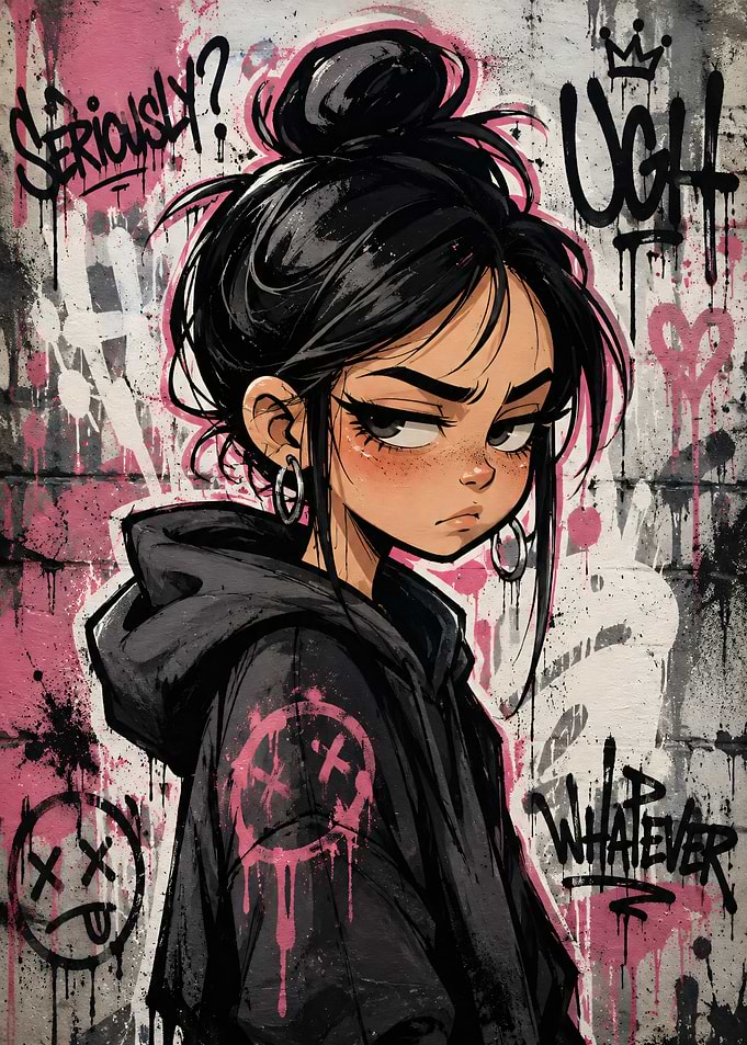 Sassy Girl Graffiti Street Art