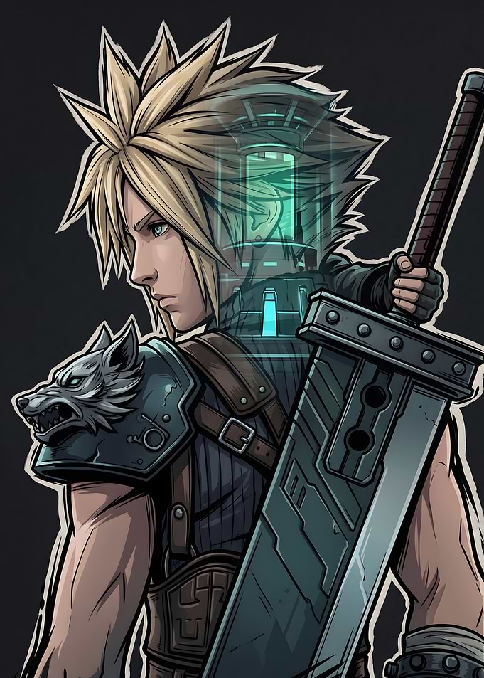 Final Fantasy VII Cloud Strife with Buster Sword