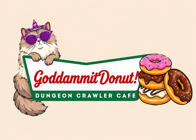 Goddammit Donut Dungeon Crawler Cafe Logo