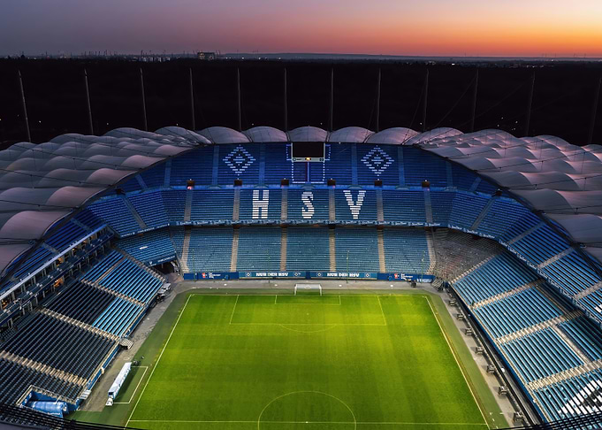 Hamburger SV Volksparkstadion at Sunset
