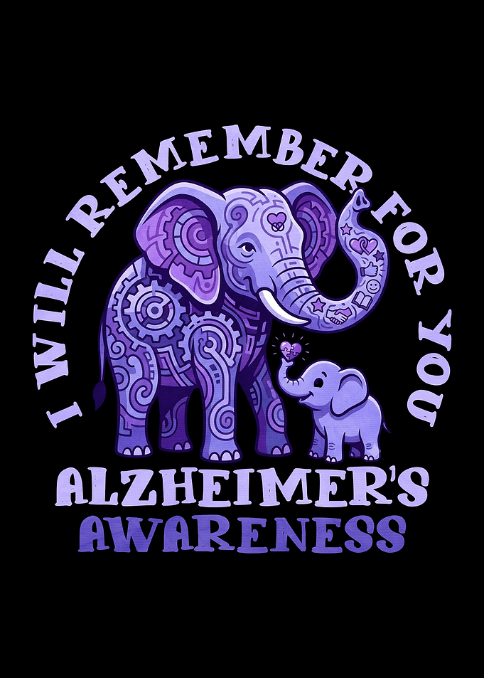 Alzheimer's Awareness Elephant Design
