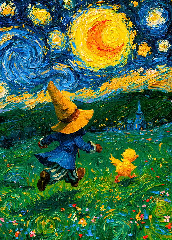 Vivi and Chocobo Starry Night