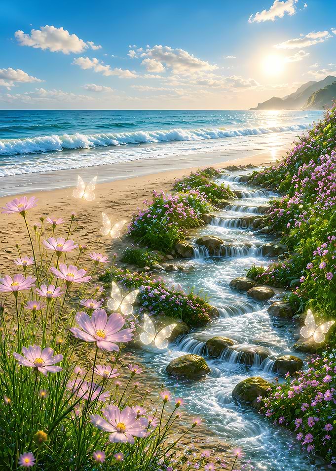 Enchanted Stream Flowing to the Sea