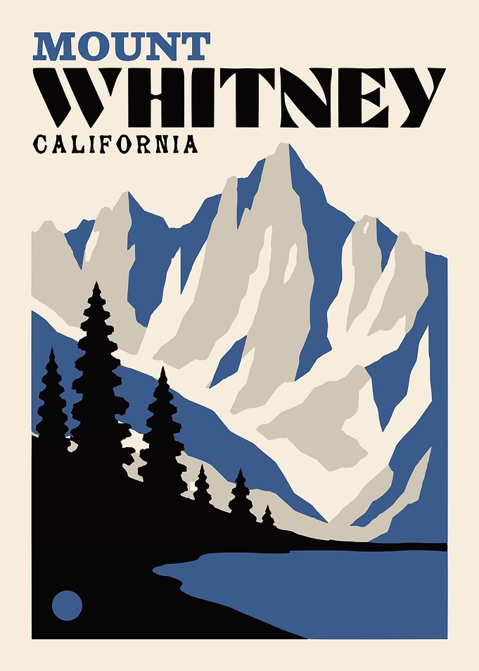 Mount Whitney California Vintage Poster