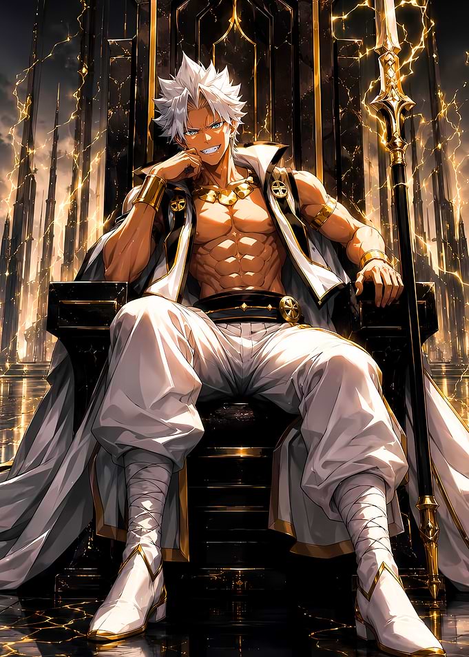 Powerful Anime King on Throne