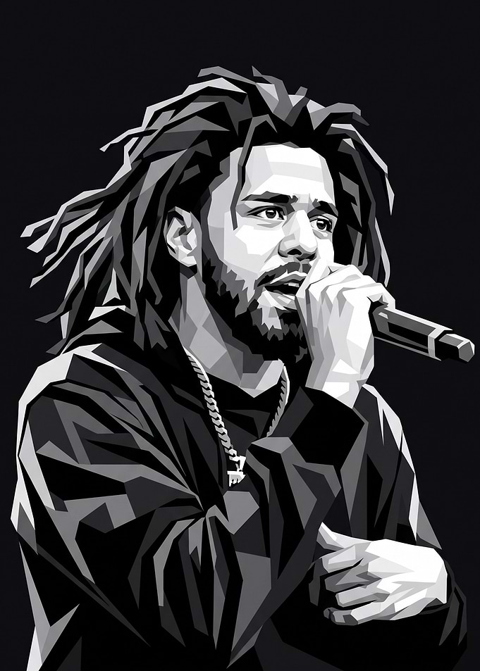 J. Cole Low Poly Portrait