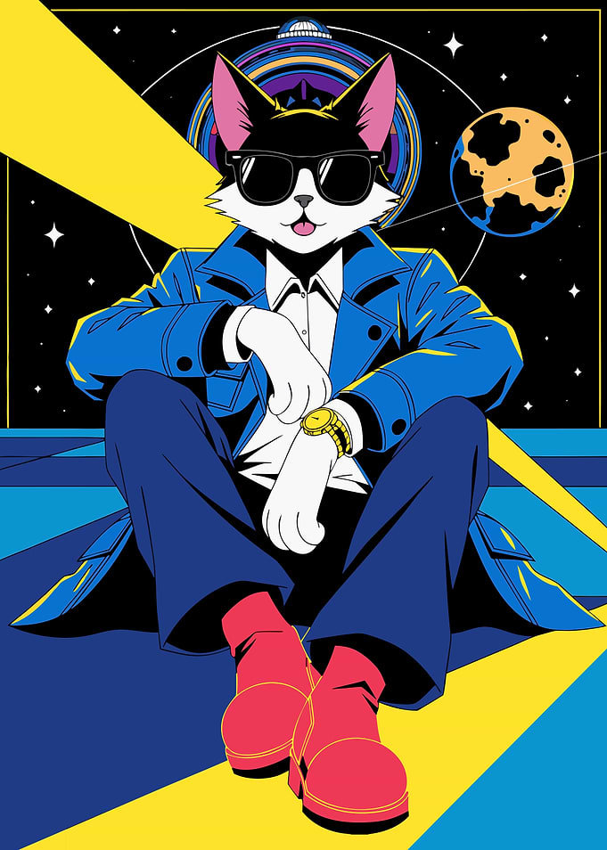 Cool Space Cat in Sunglasses