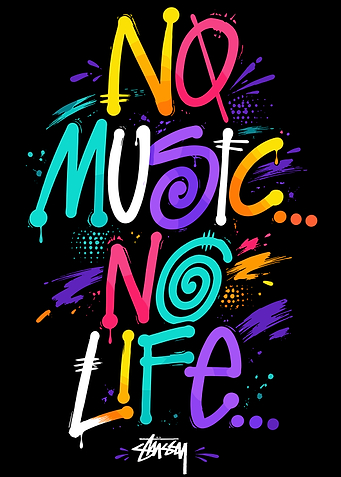 No Music No Life Graffiti Art