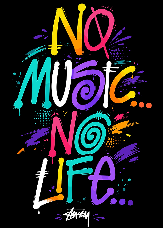 No Music No Life Graffiti Art
