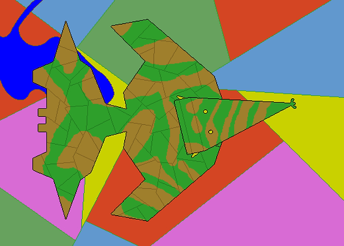 Abstract Geometric Camouflage Fish Illustration