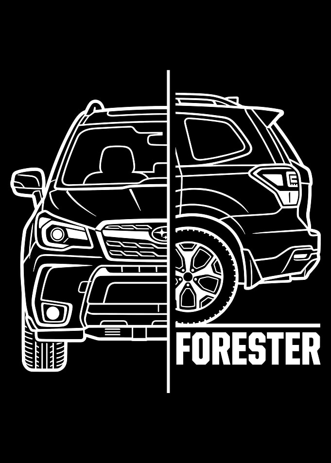 Subaru Forester Line Art Graphic