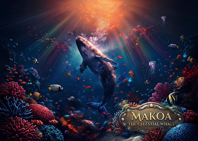 Makoa the Celestial Whale Underwater Scene