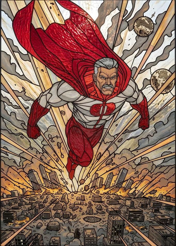 Omni-Man Stained Glass Style Art