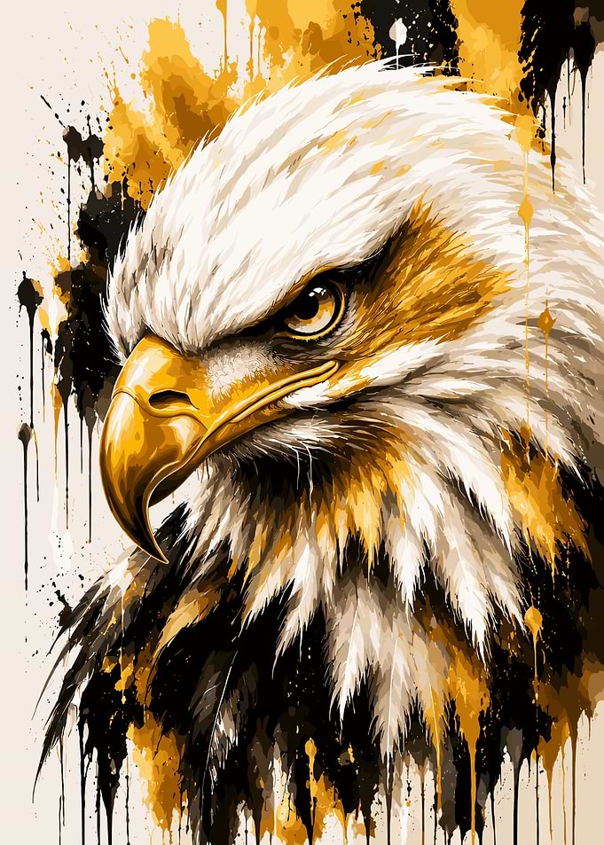 Abstract Bald Eagle Portrait
