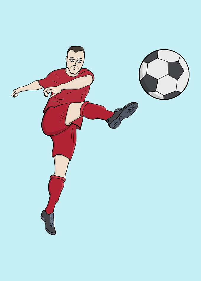 Cartoon Soccer Player Kicking Ball