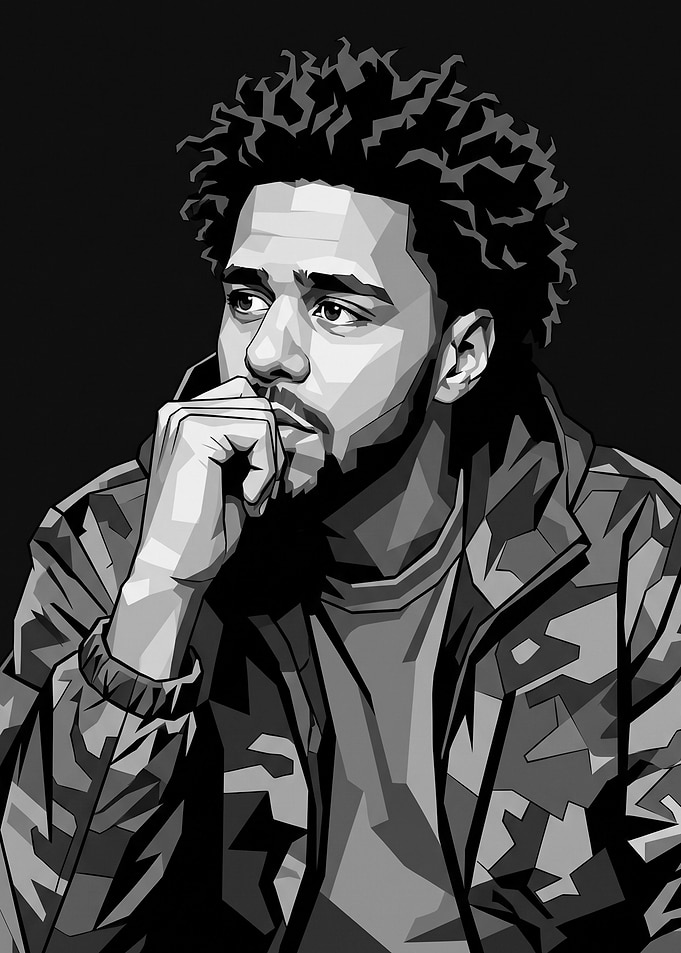 J. Cole Low Poly Portrait