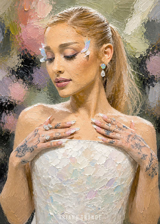 Oil Painting Portrait of Ariana Grande