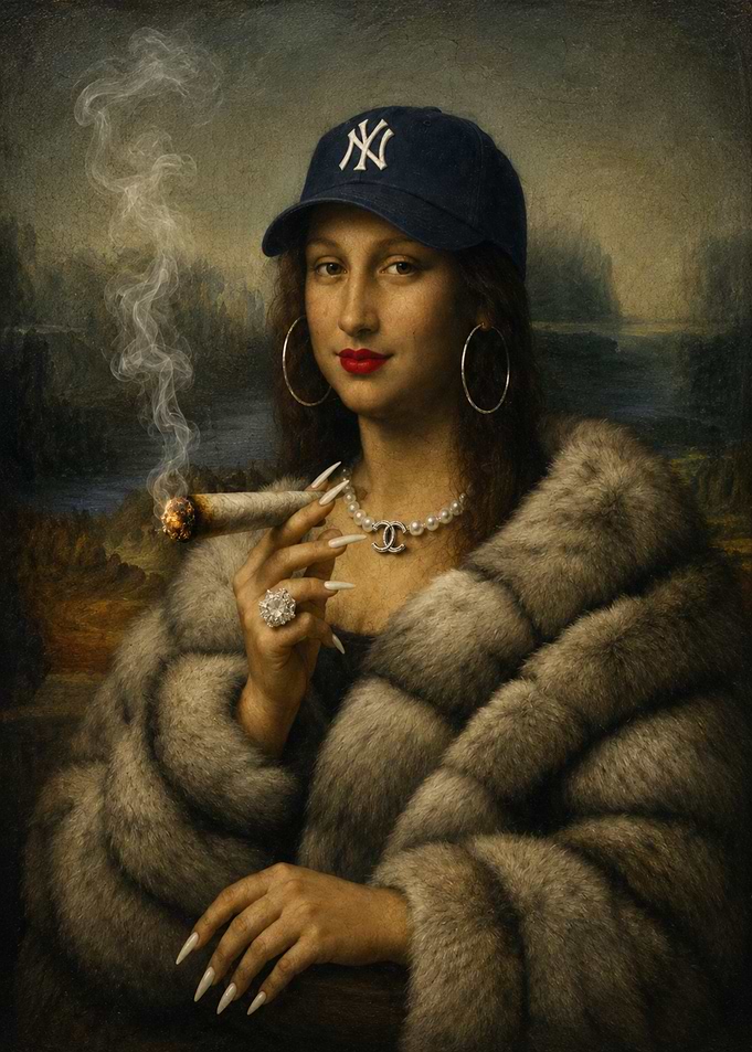 Modernized Mona Lisa with Streetwear