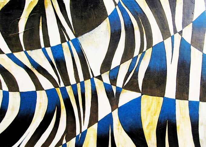 Abstract Blue and Black Zebra Pattern