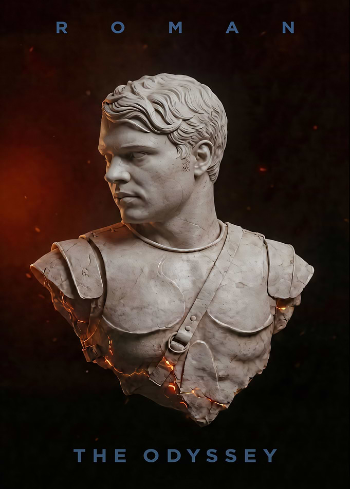 Roman The Odyssey Marble Bust