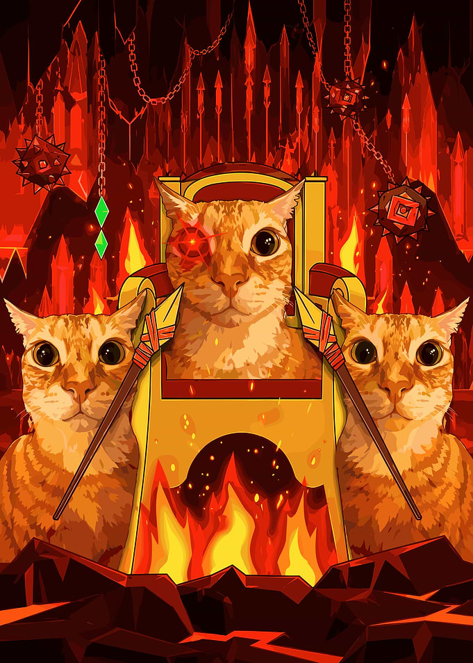 Ginger Cat Overlord on Throne
