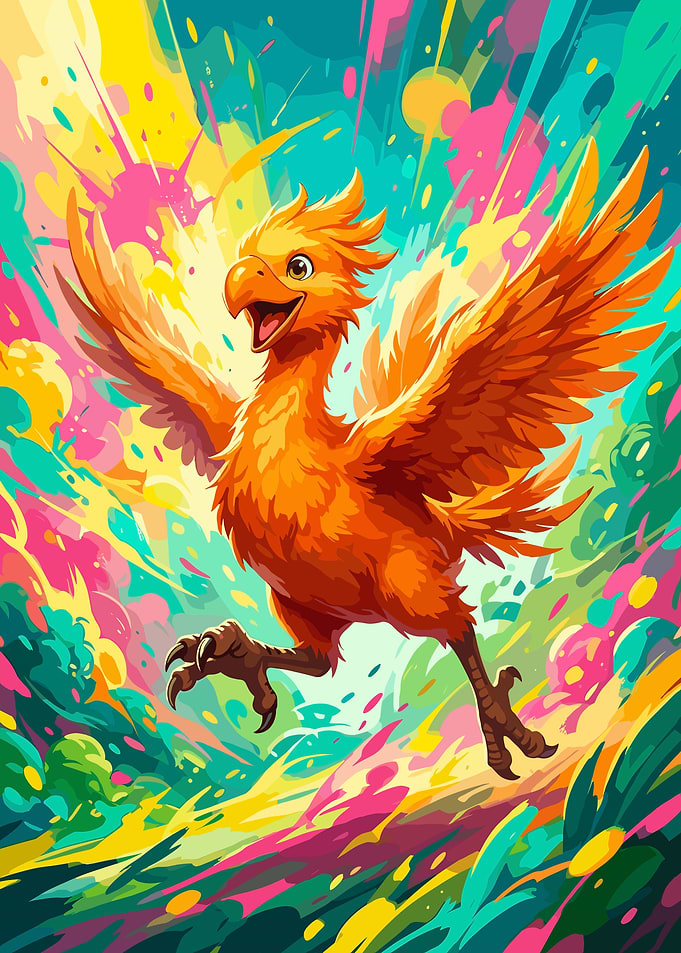 Vibrant Chocobo Fantasy Art