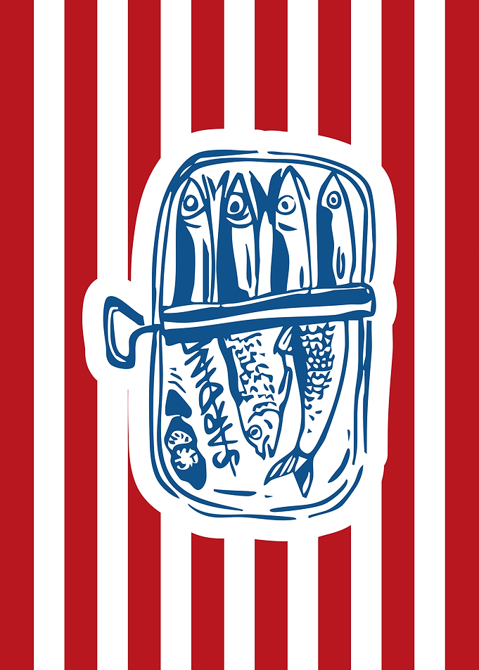 Sardine Tin Pop Art Illustration
