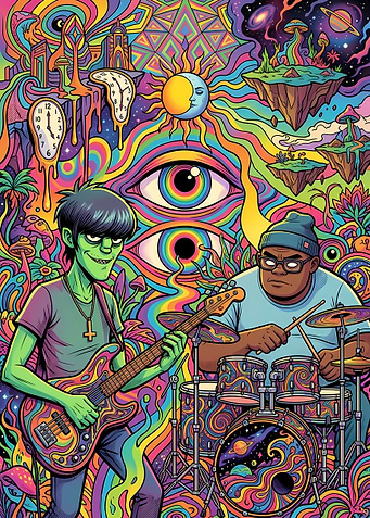 Gorillaz Psychedelic Music Art