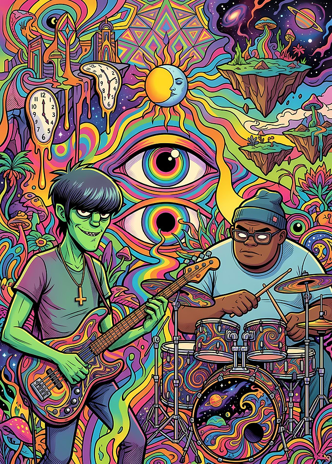 Gorillaz Psychedelic Music Art