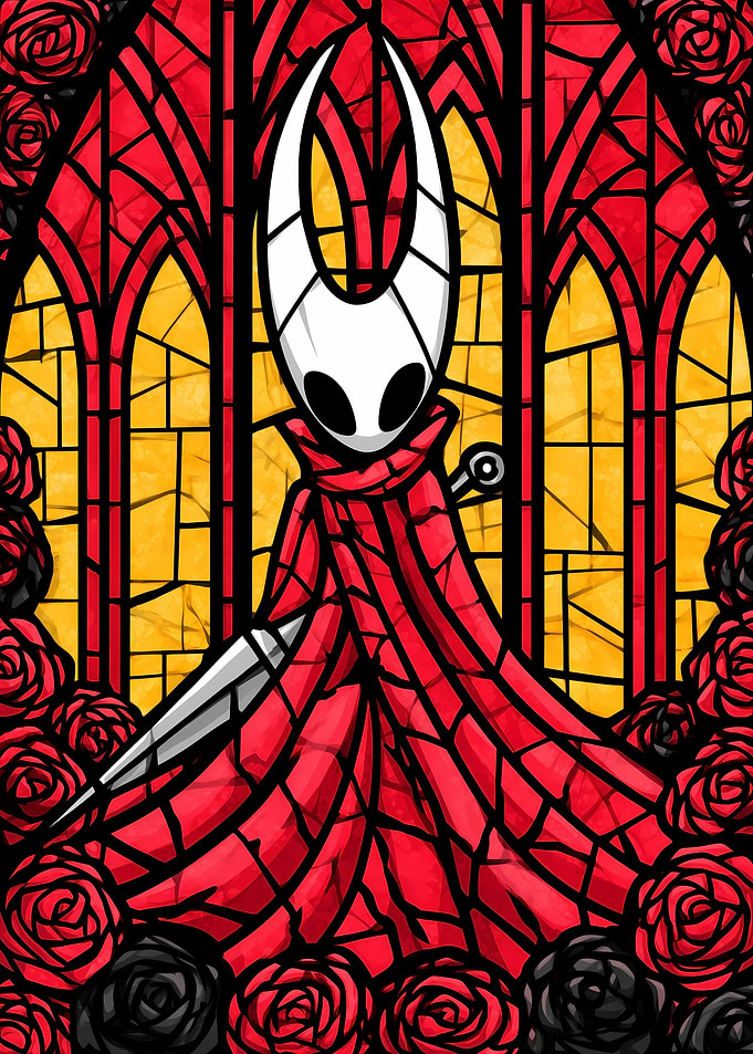 Hornet Hollow Knight Stained Glass Art