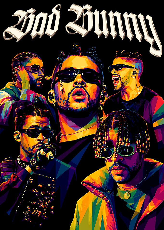 Bad Bunny Pop Art Poster