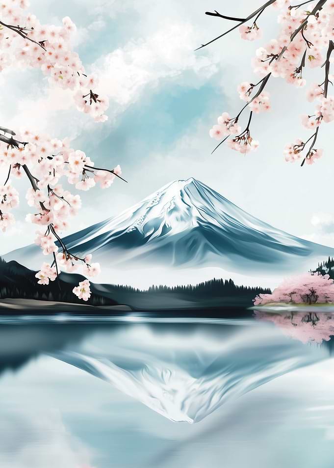 Mount Fuji with Cherry Blossoms