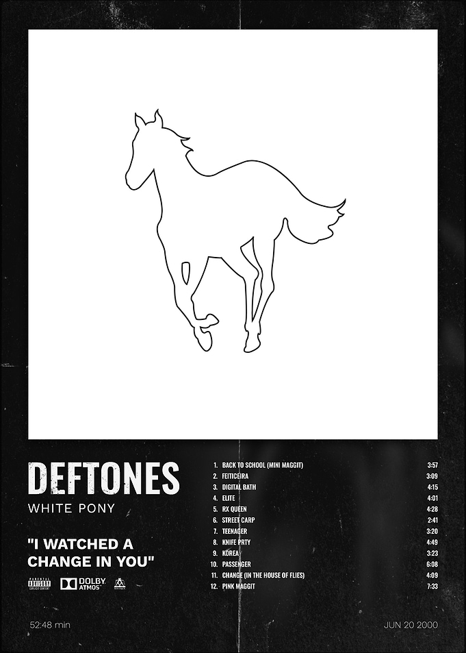 Deftones White Pony Album Poster