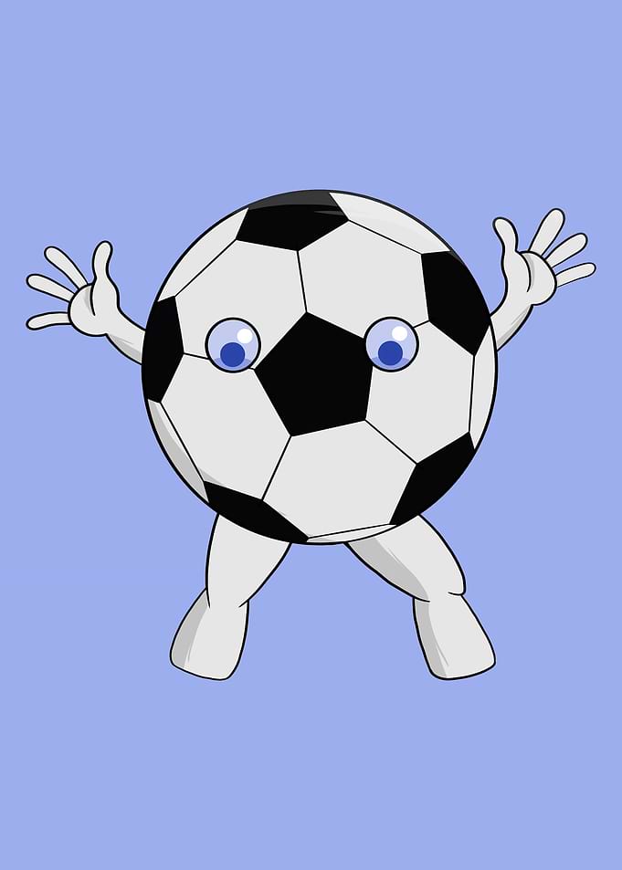 Cute Cartoon Soccer Ball Character